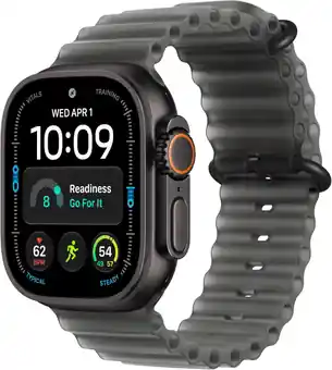 Apple Watch Ultra 4 49 mm in Black Titanium with Translucent Black Ocean Band